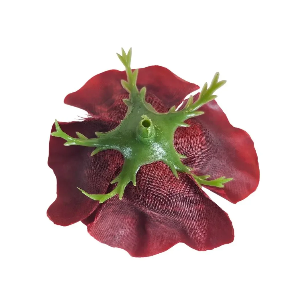 25 Burgundy Red Satin Rose Heads Stemless Wedding Floral Craft DIY 2.5in Flowers